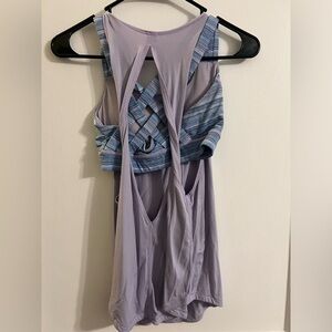 Purple Keyhole Sleeveless Tank Top